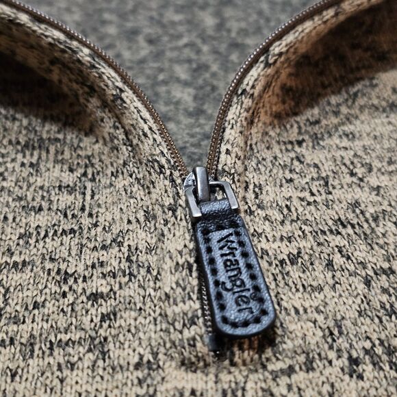 Wrangler Authentic Quarter Zip Sweater Tan Fleece Mens 2XL Long Sleeve Pullover - Picture 6 of 9